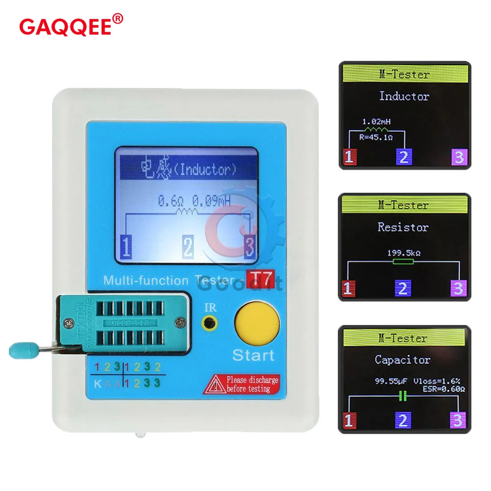 Verificador do Transistor da Elevada Precisão Diodo Triode Capacitância Esr Mos Pnp Npn Lcr Mosfet Tft Tc-t7-h Tcr-t7 Lcr-tc1 Teste do Painel Lcd