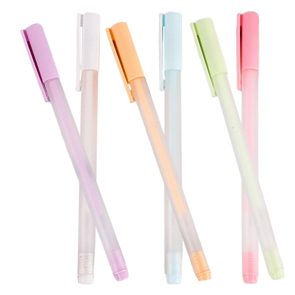 6 Pcs Glue Pen Sticks Adorable Pens Macaron Press Crafts Plastic Office Accessories