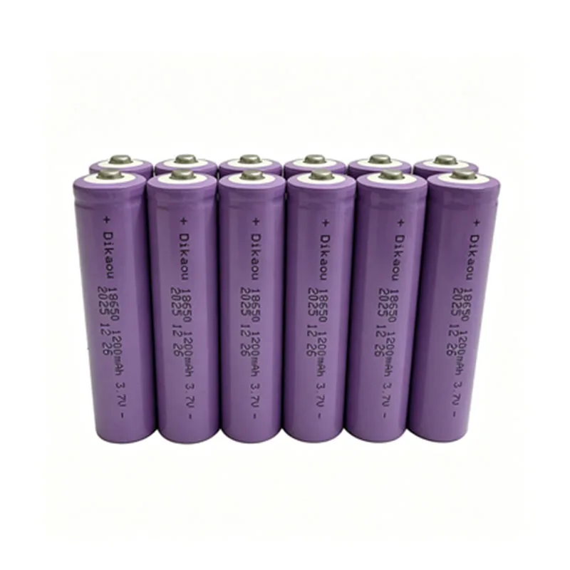 New 18650 3.7V 1200mAh Lithium-Ion Rechargeable Battery Suitable for Flashlights, Headlamps, Cycling Lights, Toys, Various DIYs