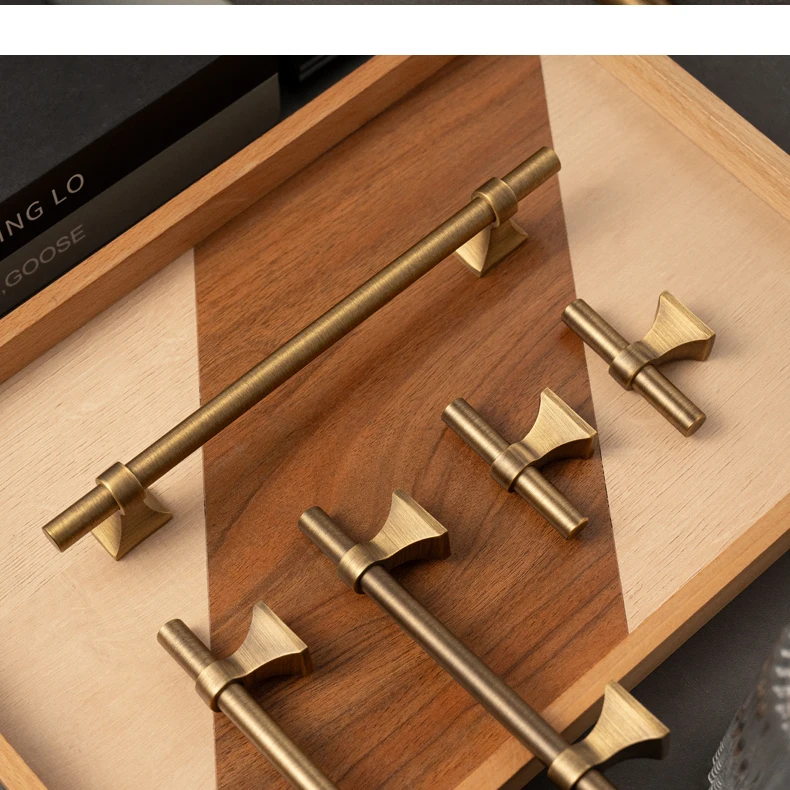Antique brass drawer handle and T knob — supplier illustration 9