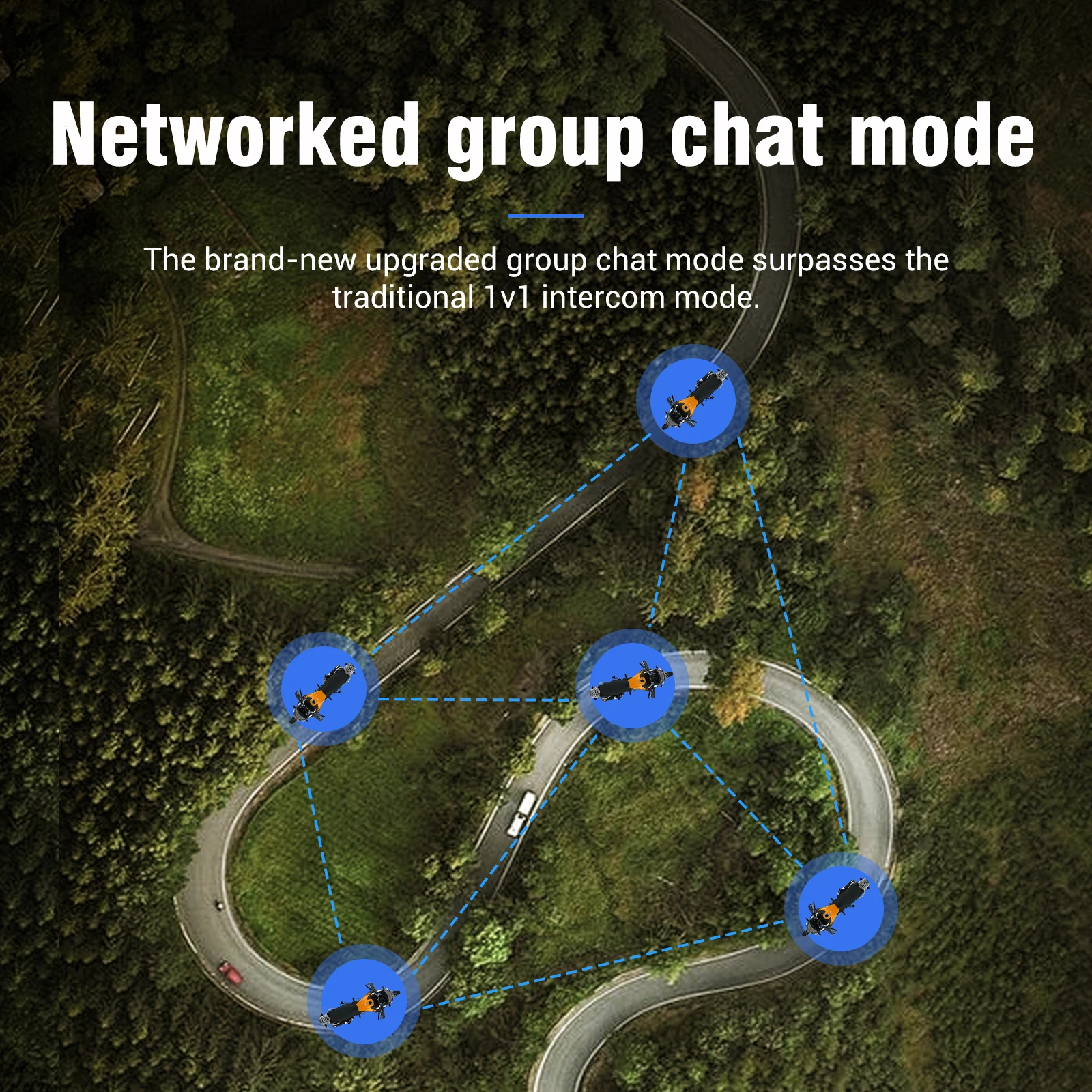 Motorcycle riding waterproof multi-person networking group chat intercom helmet bluetooth headset 6.0