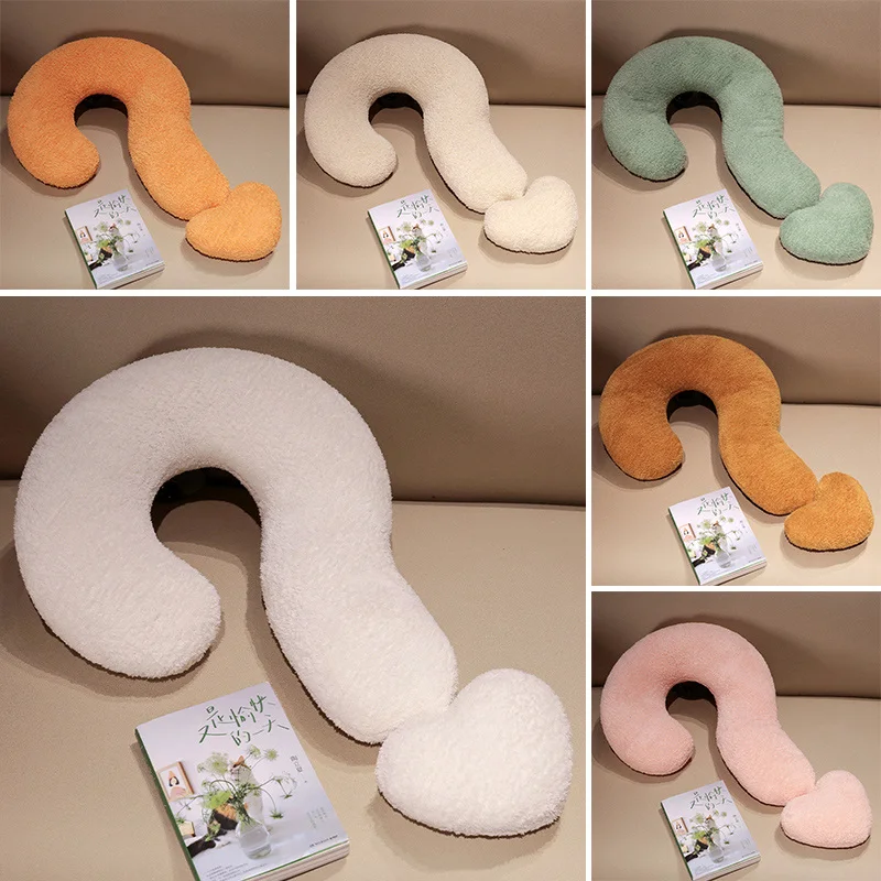 Fragezeichen U-förmiges Kissen Lässiges Kissen Plüschtier Sofakissen Ornament Nickerchenkissen Mädchen Geschenk