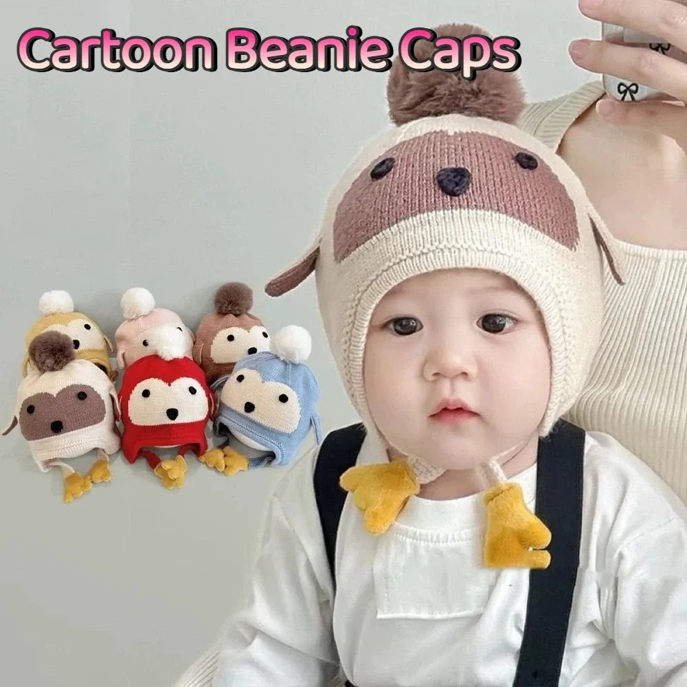 

Kawaii Cartoon Beanie Caps Penguin Coldproof Winter Pullover Hats Comfortable Windproof Knitted Warm Hat Outdoor Activities