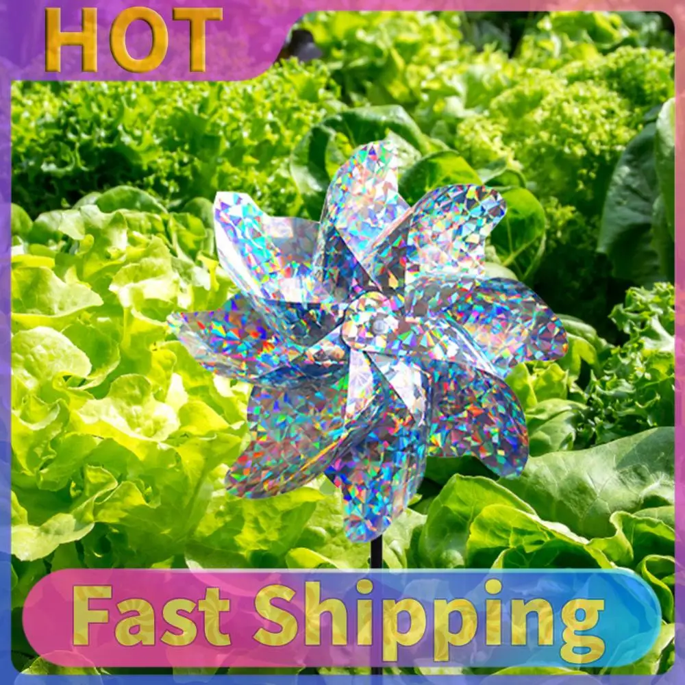 2/10pcs DIY Birds Deterrent Windmill Practical 8 Leaves Bird Deterrent Device Creative Outdoor Garden Lawn Yard Decoration
