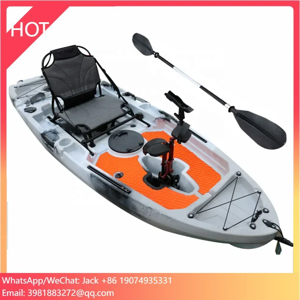 Professional 8 FT Pedal Drive Kayak Single Paddler Fishing Canoe/Kayak With VK Kick Kajak HDPE Hull Plastic Material