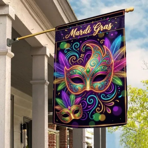 Mardi Gras Flag, Personalized Mardi Gras Garden Flag, Mardi Gras, Mardi Gras Yar OOV IIC