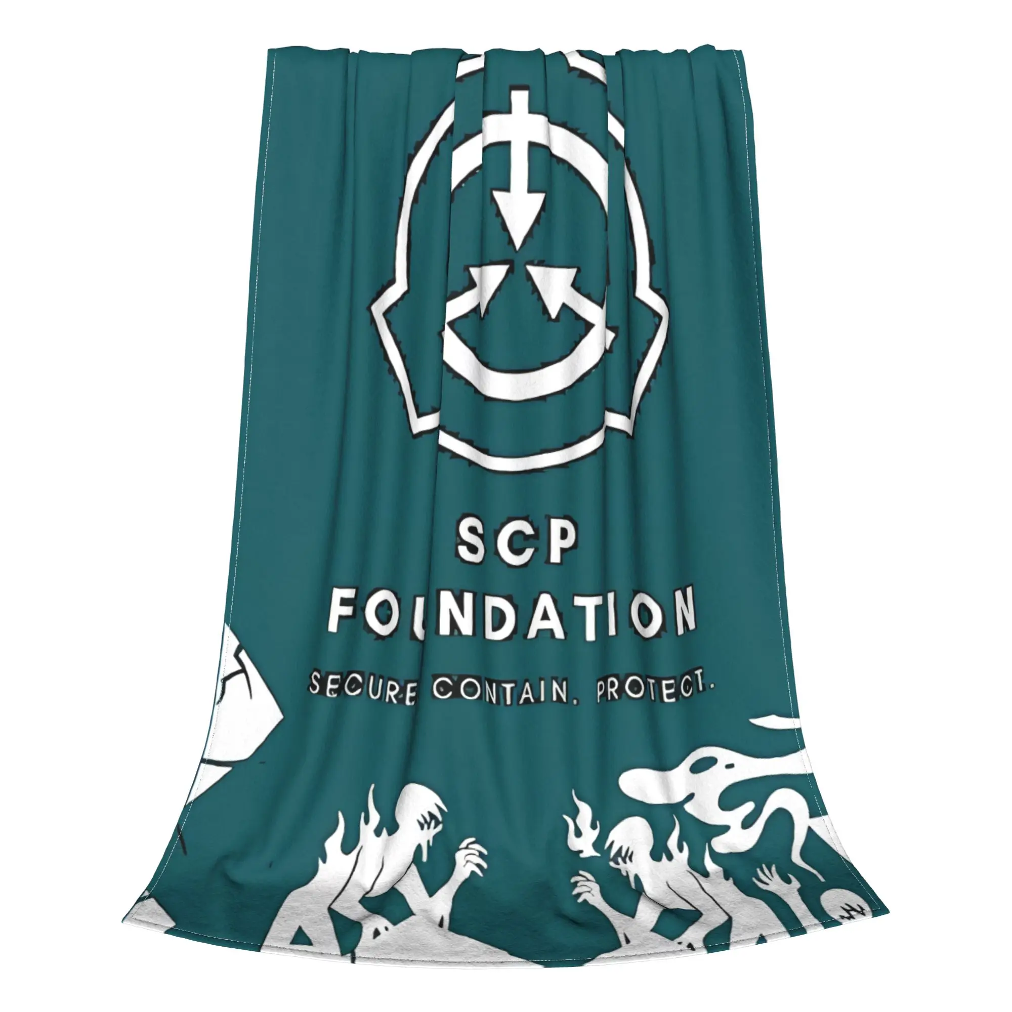 1PC Home Cute Room Decor SECURE. CONTAIN Blanket Throw Blanket SCP Foundation Novelty Warm Blanket All Season
