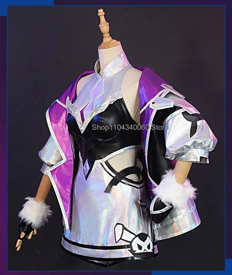 LOL Battle Bunny Miss Fortune Costume Cosplay Gioco LOL Costume Cosplay Donne sexy Vestito Calza Set completo Nuovi oggetti di scena per la pelle Parrucca