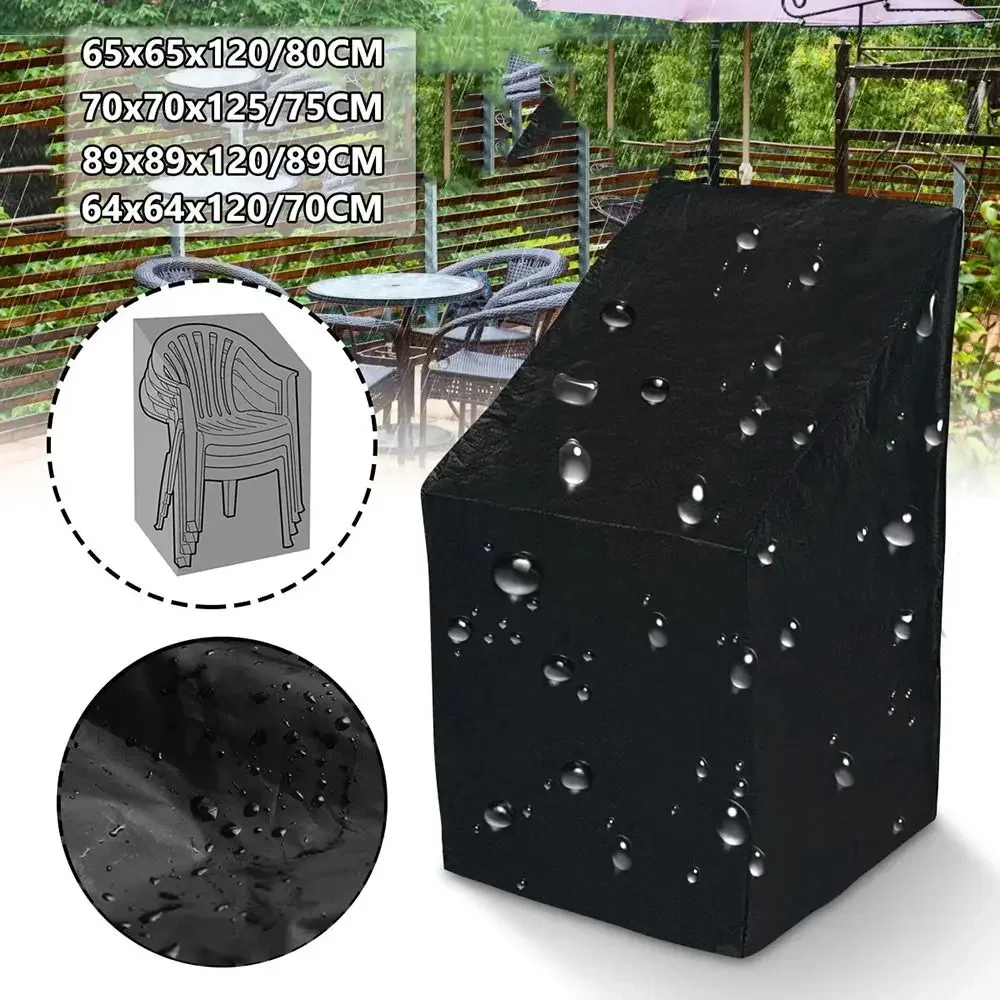 1Pcs Single Chair Garden Chair Cover 210D Polyester Cloth Waterproof Dustproof Cover Outdoor Stacking Chair Protector