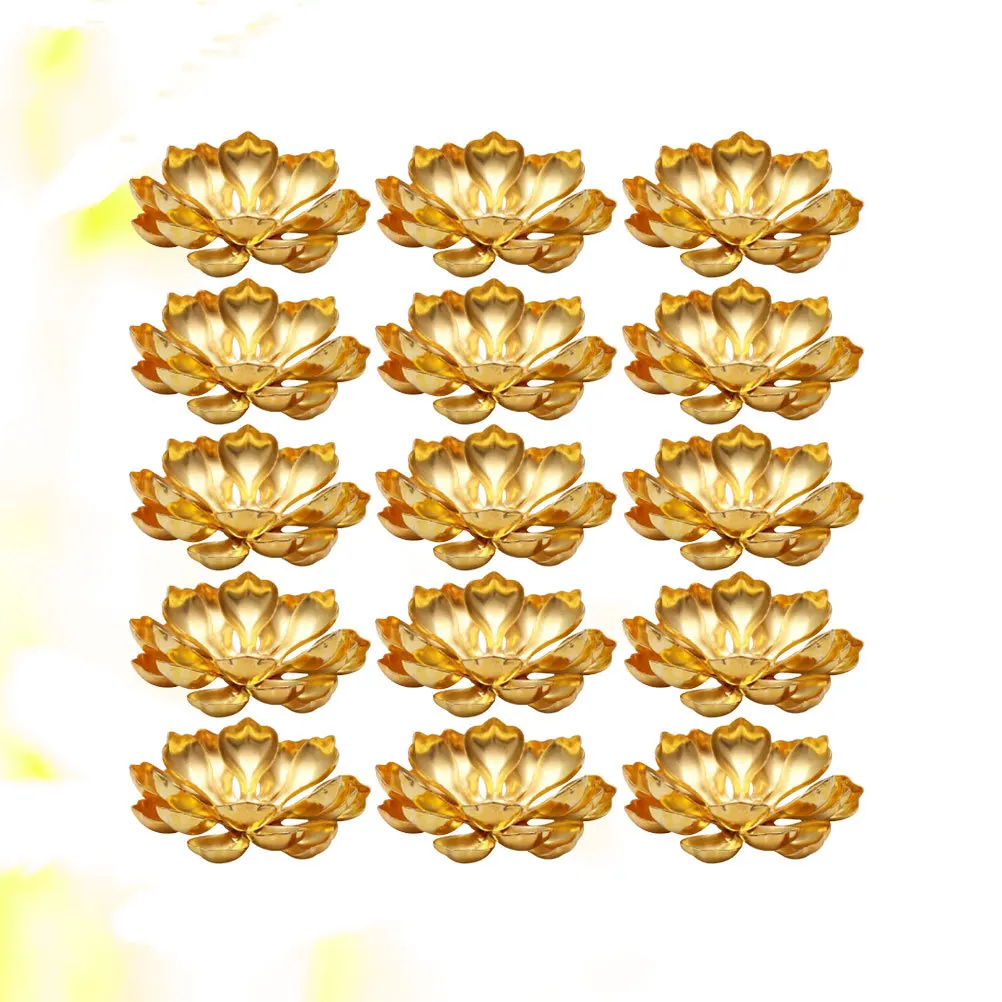 

50 pcs Metal Lotus Pendant 21Mm Gold Plated Layered Flower Diy Jewelry Making Supplies Women Gift Hanging Decor Iron Pendants