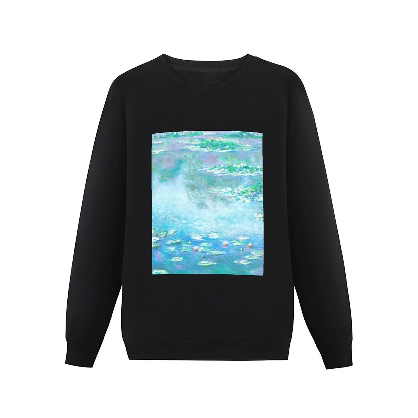 Claud Monet Aqua Water Lilies French Impressionist Painting Pullover Hoodie men's autumn clothes anime sweatshirt