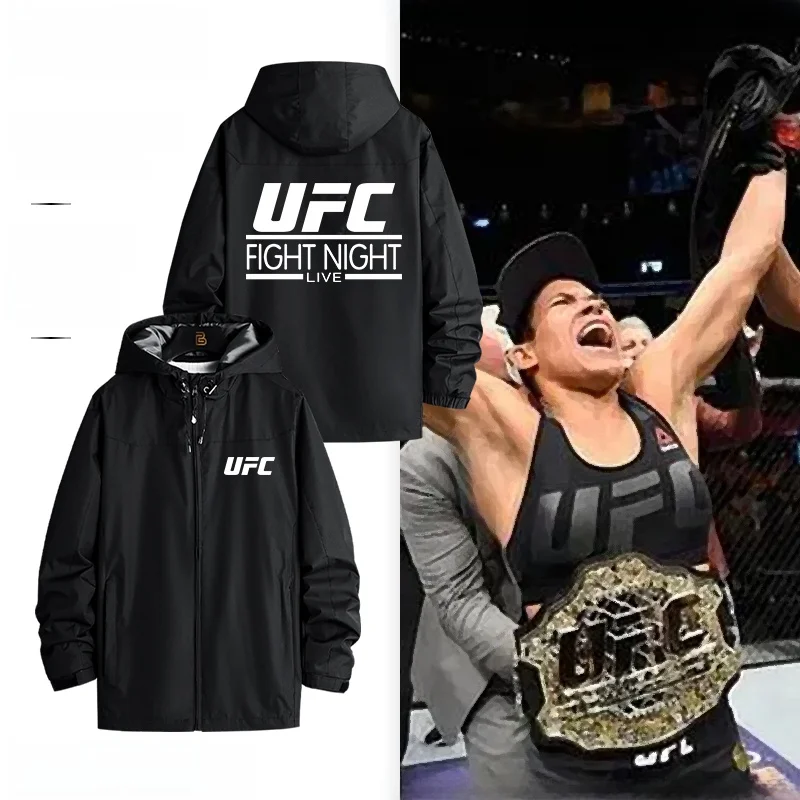 

Tee-in-One MMA Mixed Martial Arts Event Autumn Boxing Kung Fu Casual Sportswear Fce Lined Hooded Zipper Jaet for Men