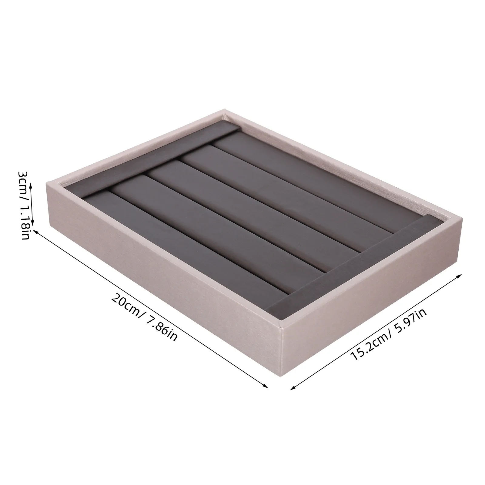 Stackable Ring Display Tray 7.8x6 Brushed Coffee Matte Texture Jewelry Organizer Tray for Retail Jewelry Showcase Countertop