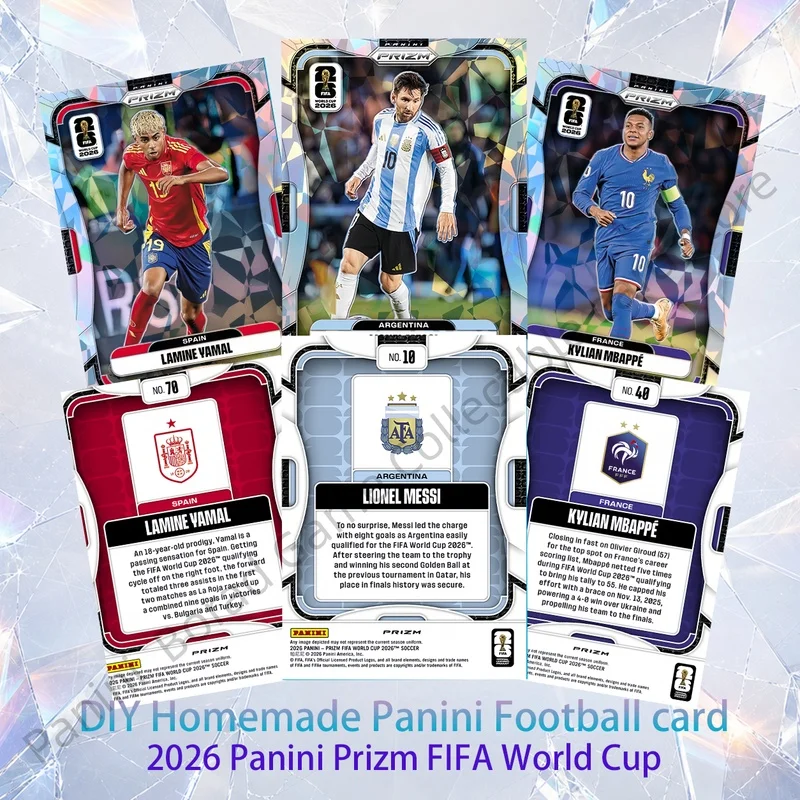 DIY PANINI Homemade Football Collection Card FIFA World Cup Ice Series Ronaldo Yamal Messi Neymar Mbappe Harland Card