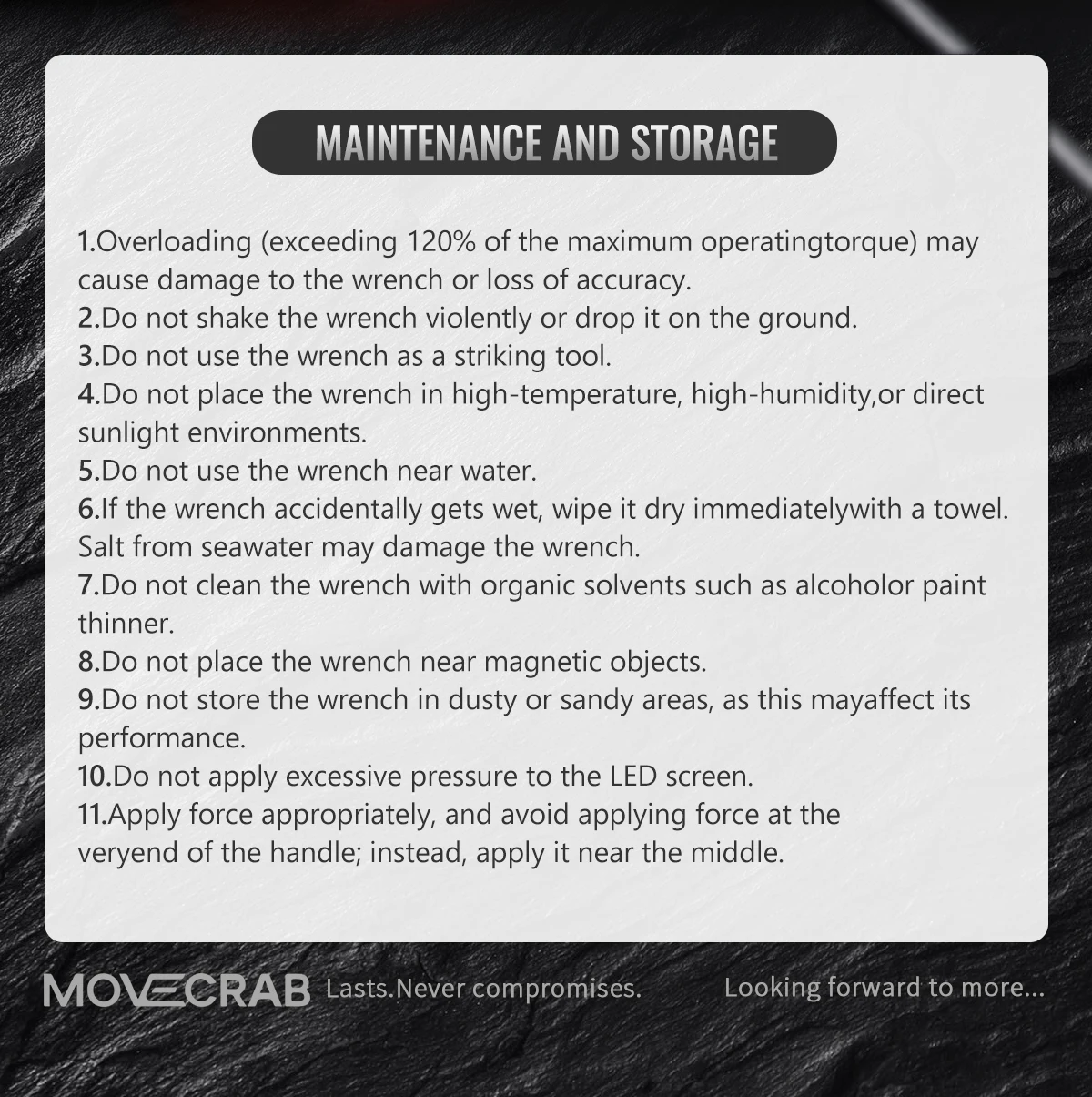 MOVECRAB Digitaler Drehmomentschraubendreher-Satz mit Summer/LED/Vibrationsalarm für Fahrradreparatur, Werkzeuge, Wartung und DIY – Detail 12