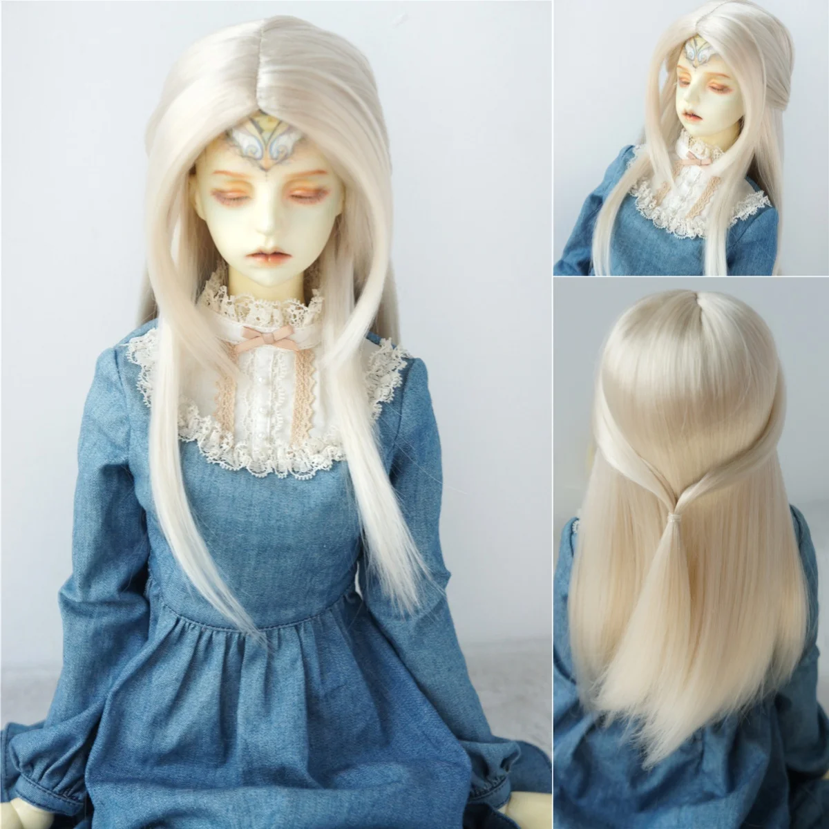 JD561  SD  8-9inch  21-23 CM  1/3   Long simple straight  Synthetic mohair  SD BJD doll wigs