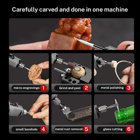 Zten Mini Handheld Rotary Tool Combo for Polishing and Carving, Electric Engraving Kit for Jewelry Making and DIY Projects