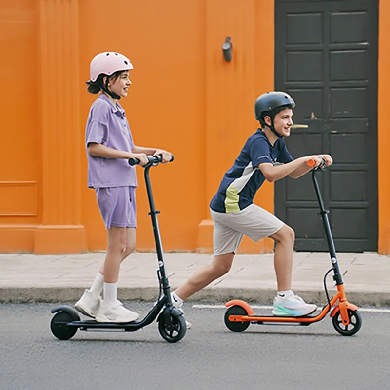 K2Pro Kids Electric Scooter Long Range with Cool LED Light Effects, Adjustable Handlebar for Children, Black & Orange Options