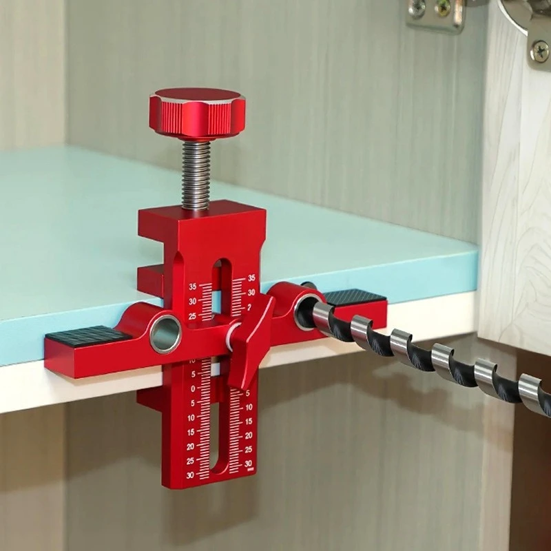 Cabinet Door Mounting Position Plate Double Hole Punching Locator Auxiliary Fixture For Wall Cabinet Rebounder Installation