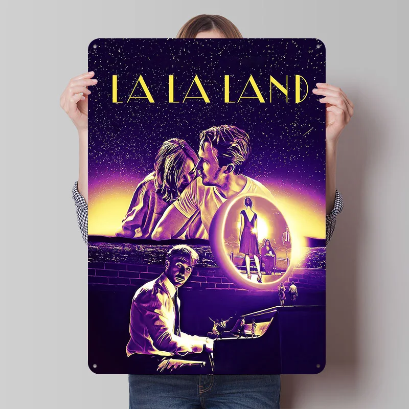 La La Land Movie Printing Poster Customized Retro Wall Art Vintage Metal Signs for Mancave Home Decor Living Room House Items