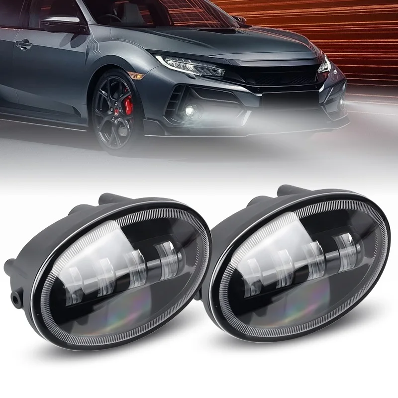 Car Oval LED Fog Lamp Daytime Running Light for Honda Civic EU Civic EP 3D 5D Civic Type R 2003 2004 2005 Civic Brazil 2013 2014