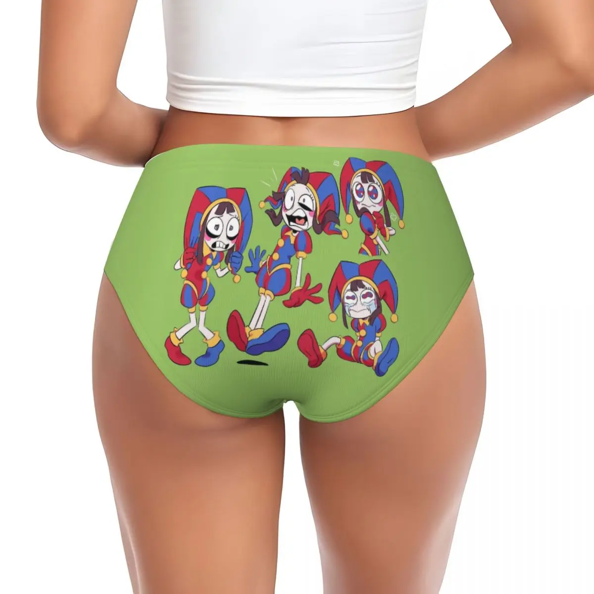 Custom Pomni Wallpaper Briefs Underwear Women's Comfortable Stretch The Amazing Digital Circus Panties