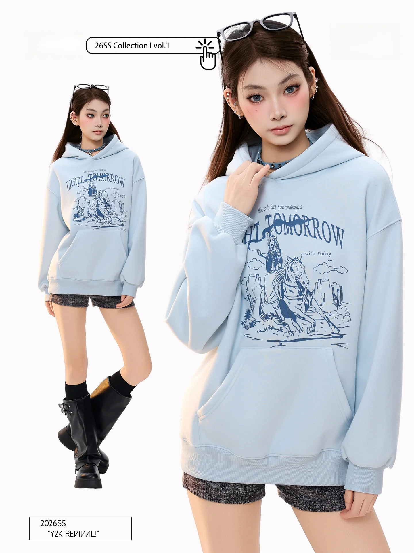 

PBB American Retro Fun Print Hoodie Women's Fce Lined Warmth Outerwear Cotton Polyester Blend ort Sle Casual Wear