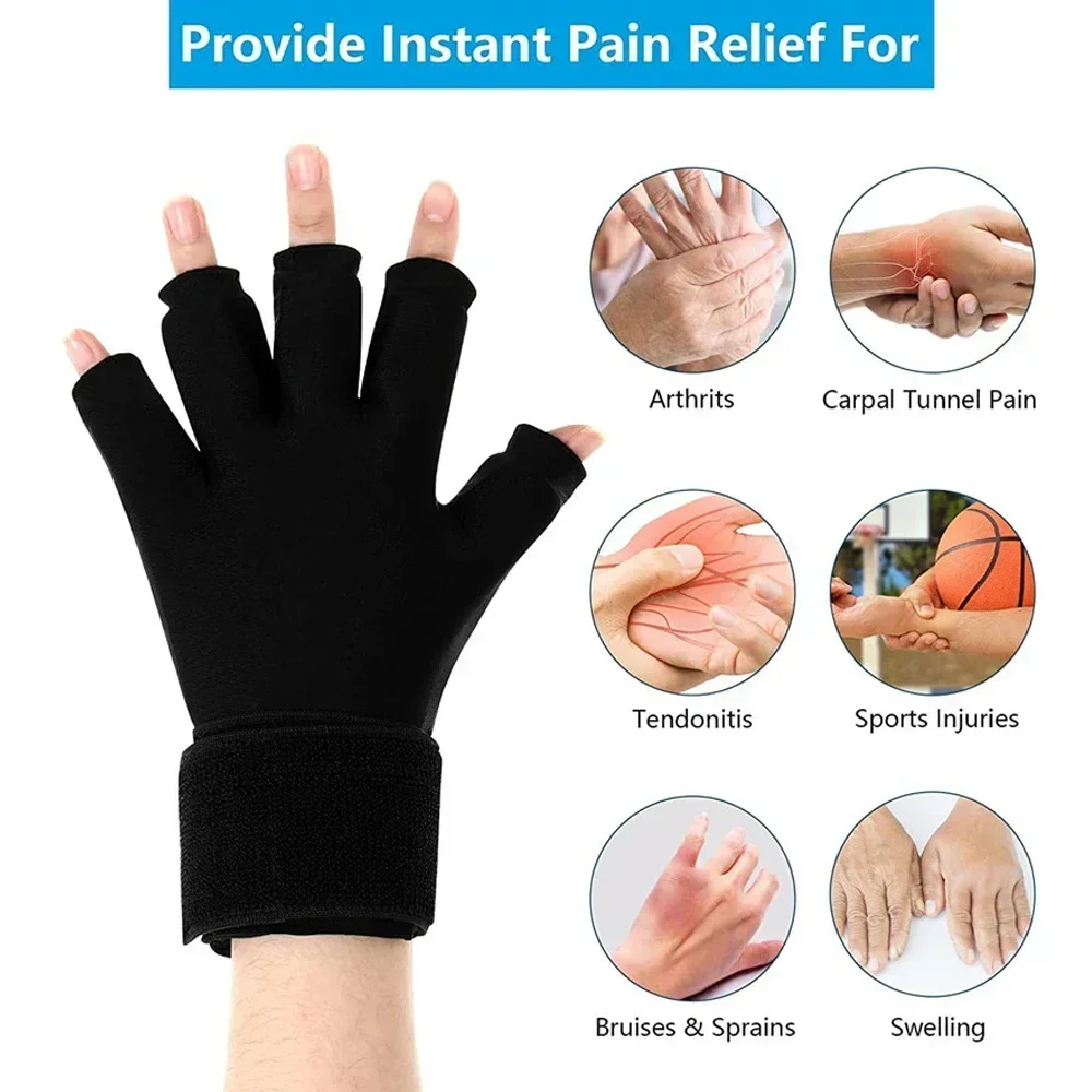 Upgraded Hand Ice Pack Glove for Injuries Wrist Ice Pack Wrap for Carpal Tunnel Relief 360°Hot & Cold Therapy Pack for Hand