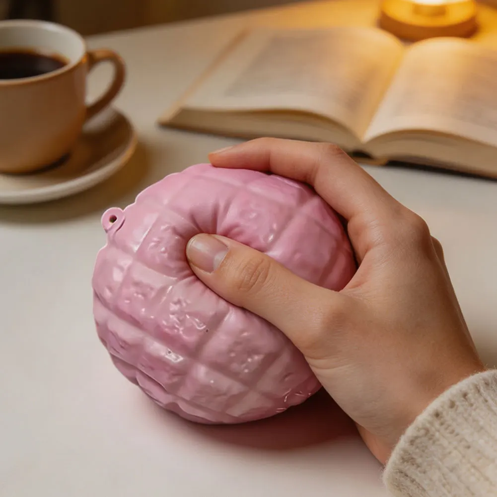 Hong Kong Style Pineapple Bun Decompression Pressure Ball,Cute Stress Relief Simulation Food Squishys Toy,Relieve Stress Anxiety
