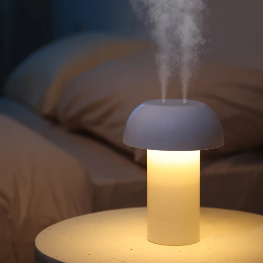 

2024 New 500ML Mushroom Dual-Nozzle Aroma Diffuser Air Humidifier Essential Oil Diffuser with Warm Night Light for Home Office