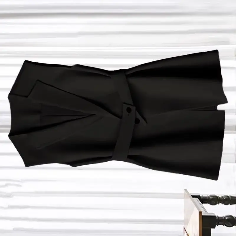 

Костюм, жилет, женский модный тонкий жилет без рукавов с поясом, 2026, весенне-осеннее короткое пальто, женское тонкое