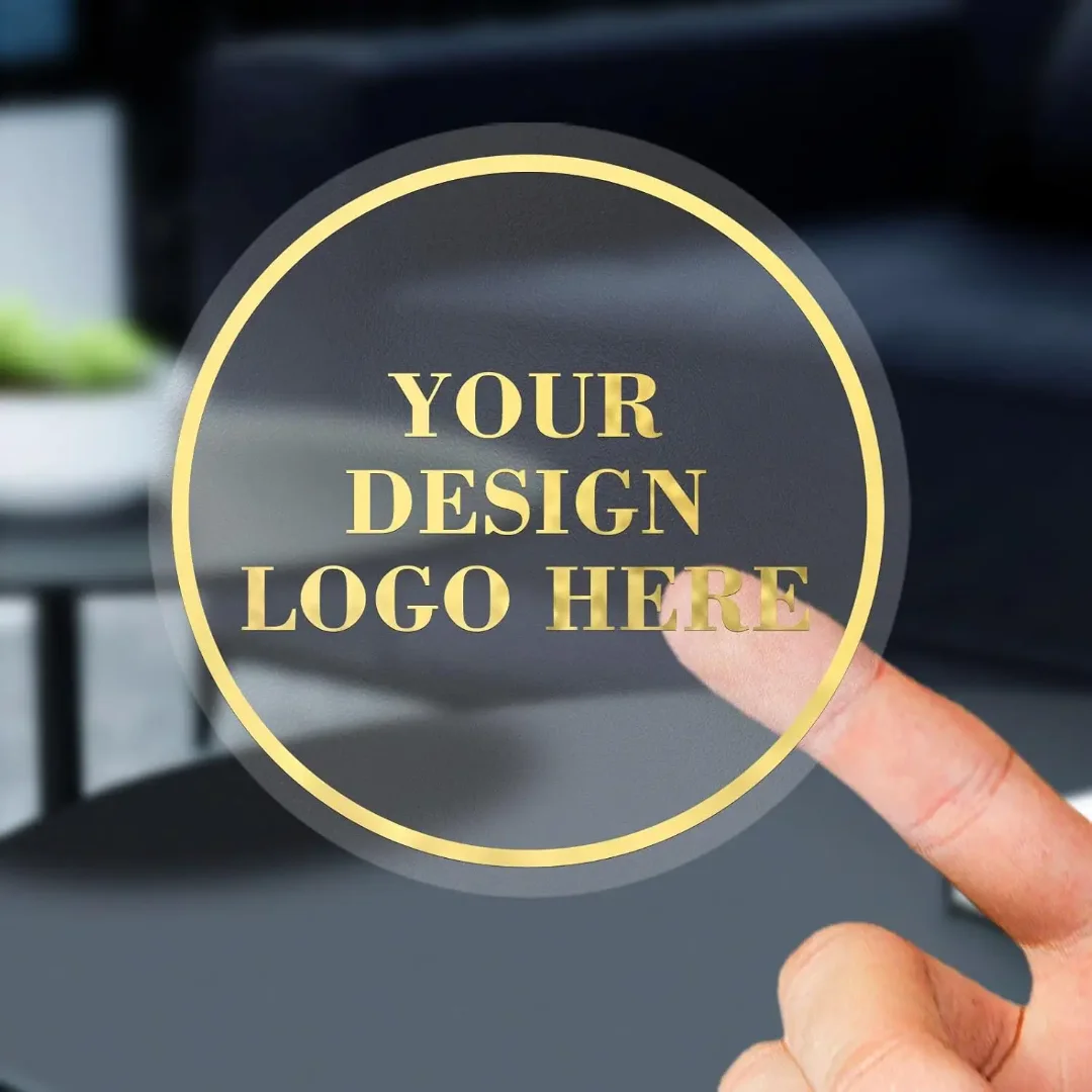 Custom Transparent Hot Stamping Waterproof Label Personalized Water-Resistant Sticker for Business And Personal Use