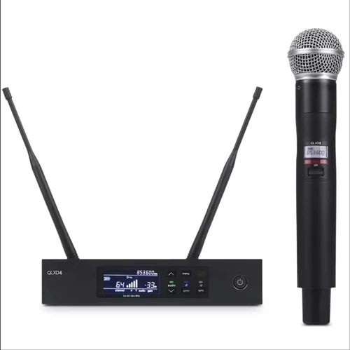 Kit de sistema con micrófono de Karaoke inalámbrico QLXD4 BETA58 de alta calidad, micrófono de mano UHF de 1 canal con verdadera diversidad para Iglesia