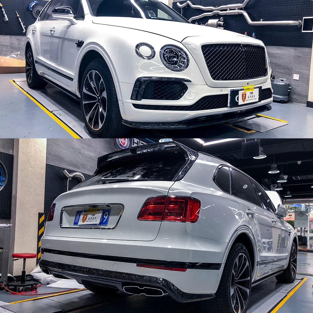 Carbon Fiber Bodykit for BENTLEY BENTAYGA W12 front lip spoiler rear diffuser body kit Auto Styling Moulding Accessory 2015-2019