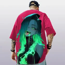 3d Anime Character Print Men's T-Shirt 2024 New Oversized Short Sleeve T-Shirt For Men Street Hip-Hop Tee Top Quick Dry T Shirts