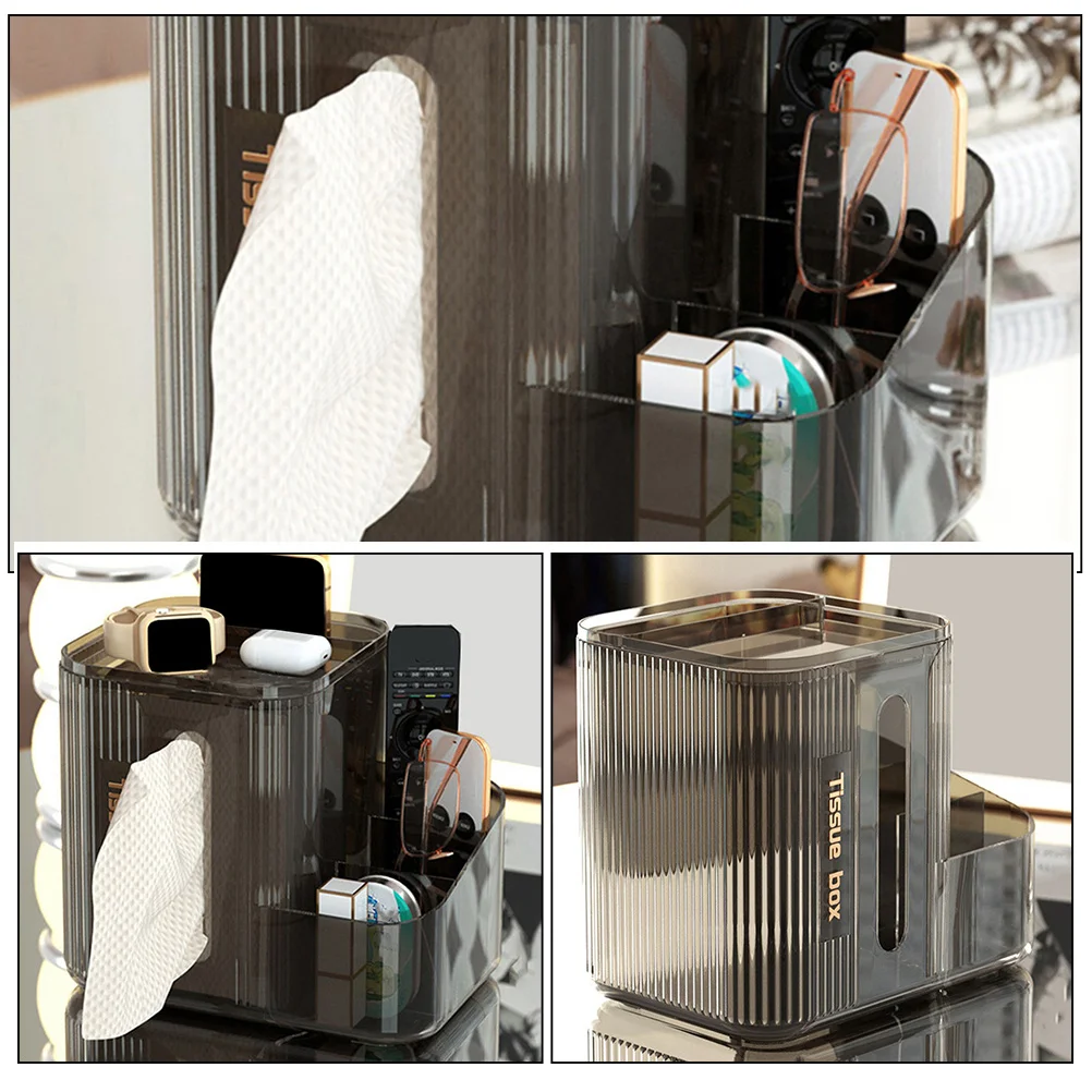 

Tissue Box Compact Desktop Storage Organizer Large Capacity Napkin Holder For Office Home Bedroom Living Room Display Case