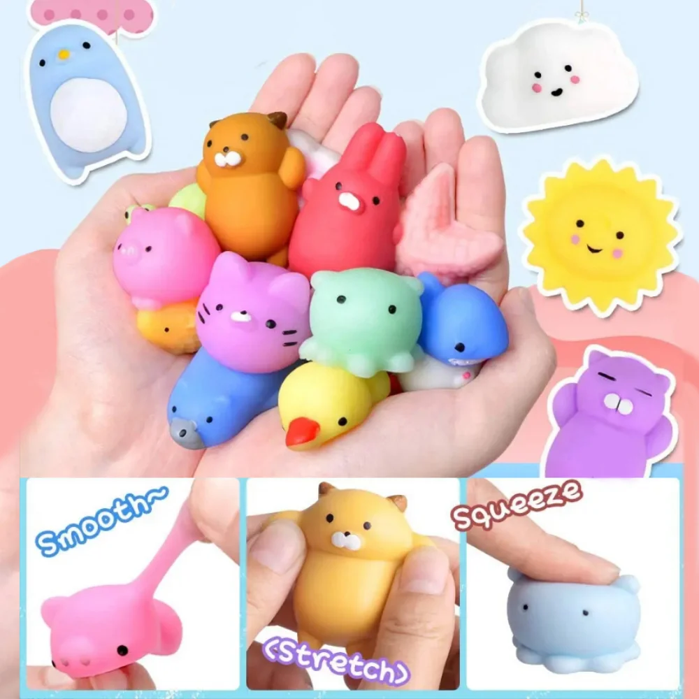 Creative Cartoon Small Toys Random 30 PCS Mochi Squishy Mini Squishies Toys Animal Squishys Free Shipping Party Kids Anti Stress