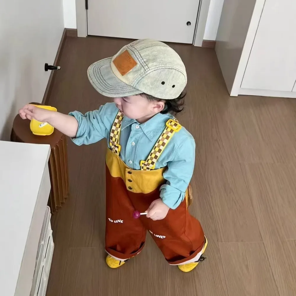 

2026 Spring Boys 2PCS Outfit, Fashion Shirt With Suspender Pants Stylish Kids Matching Suit for 80-130cm