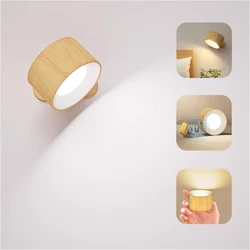 1pc/2pcs Modern LED Wall Sconces Lamp, 2000mA Battery USB Charge, Touch Controlled 3-level Brightness Modes, 360° Free Rotation