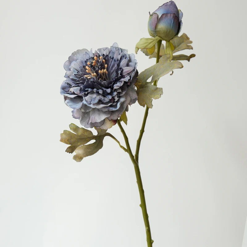 1 STÜCK Retro 2 Kopf Pfingstrose Simulationsblume Französisch Retro Blumenkunst Ölgemälde Gefälschte Blume Dekoration Dekoration