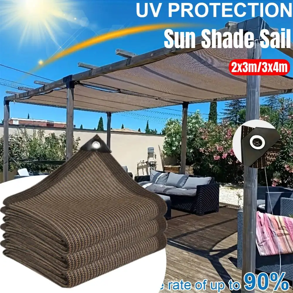 

2x3/3x4 м сверхмощный солнцезащитный козырек, парус из HDPE, уличный водонепроницаемый тент, утолщенная солнцезащитная сетка, палатки для кемпинга для сада, патио, балкона