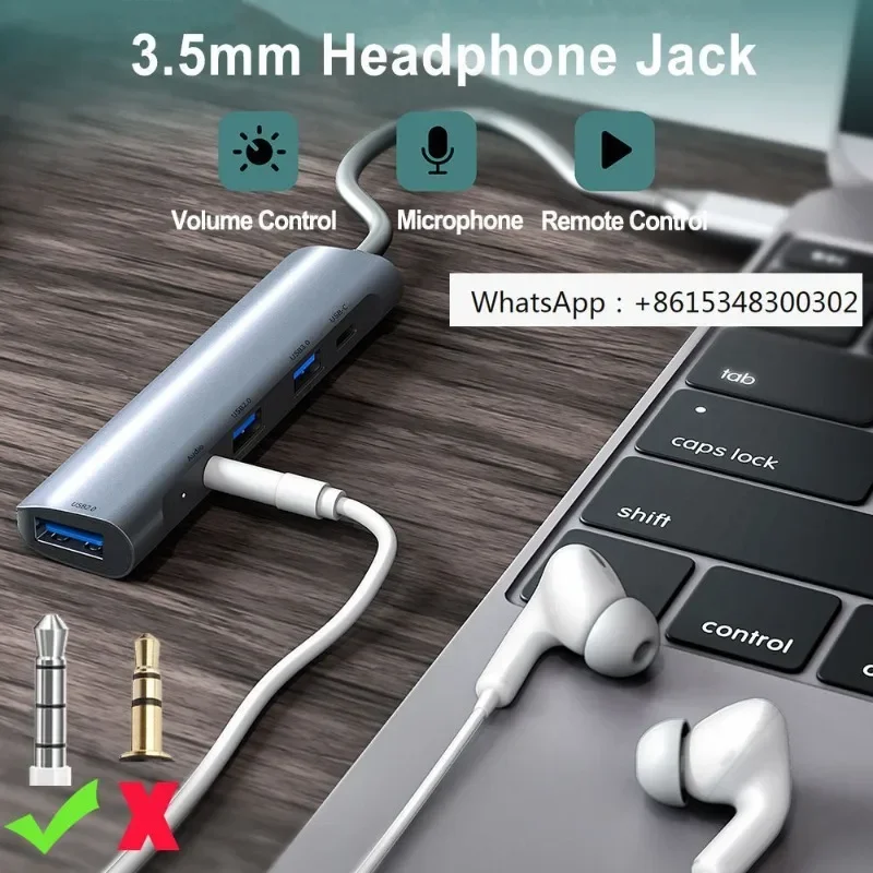 K561 Dock Typ C bis 3,5mm Audio-PD-Lade computer Erweiterung USB-Hub-Hub