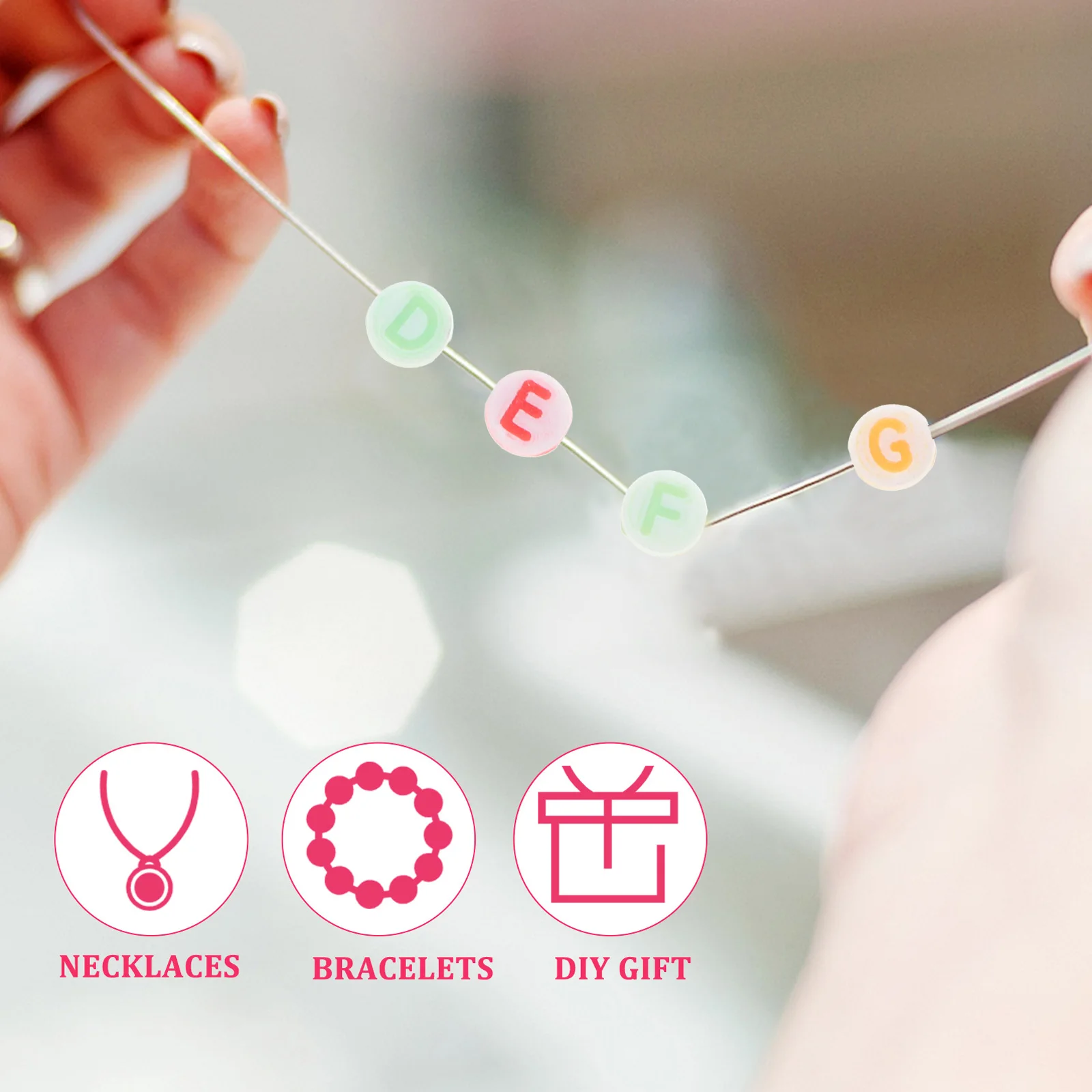 200 peças 7mm contas redondas coloridas esculpidas A-Z dupla face ideais para fazer joias diy misturadas com pedras de vidro contas espaçadoras