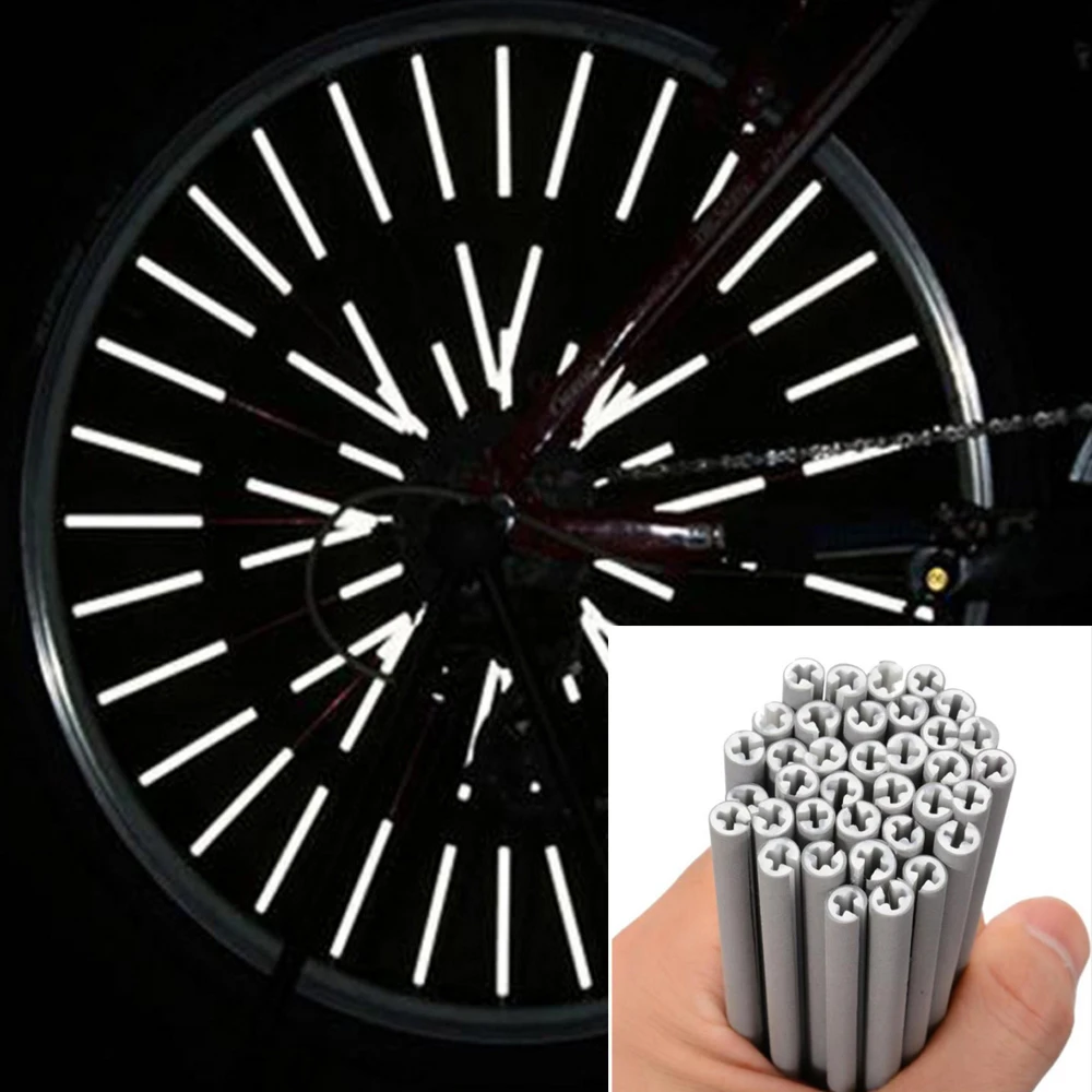 Bicycle Wheel Spoke Reflector Skin Waterproof Reflective Safety Warning Spoke Lights Covers Night Cycling Riding 360° Visibility