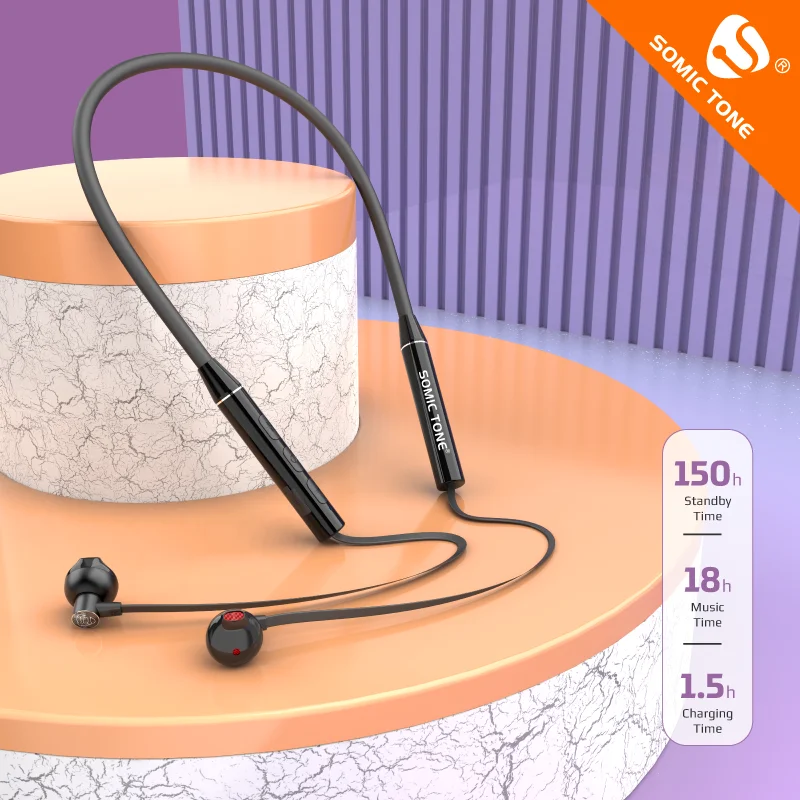 

SOMIC TONE Neckband 5.0 Bluetooth Headphones Long Endurance Wireless Sports Earphone Waterproof Bass Stereo Headset With Mic
