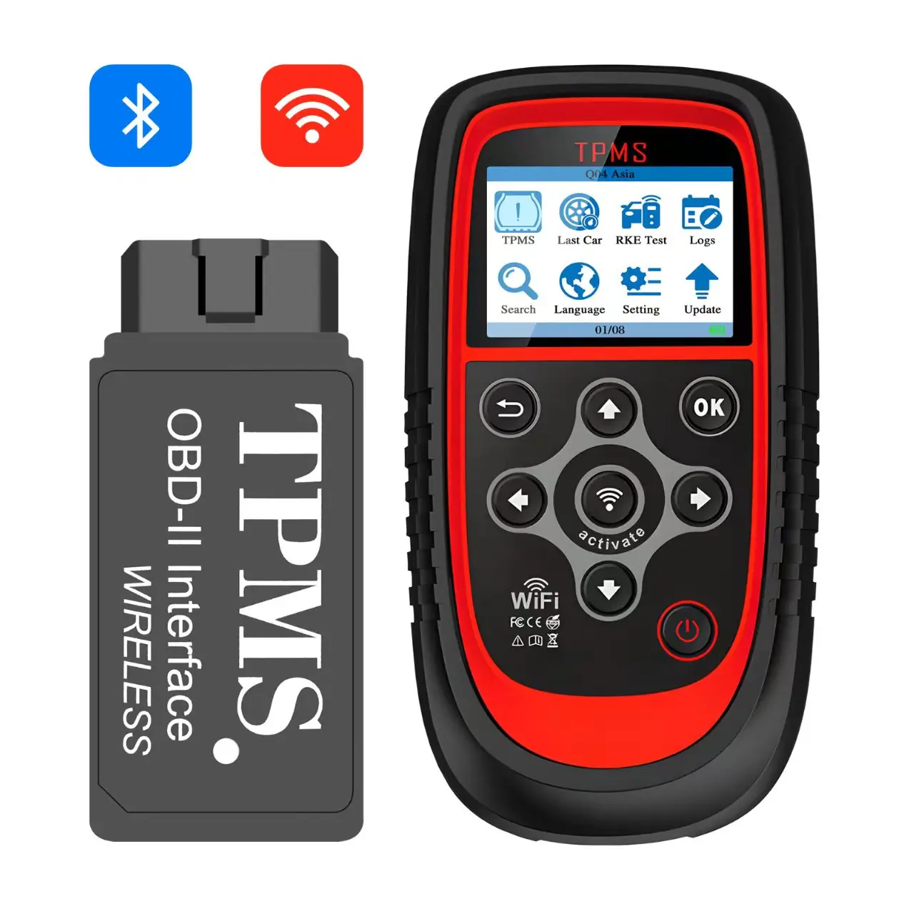 

Усовершенствованный диагностический инструмент TPMS и сканер OBD2 для мониторинга давления в автомобильных шинах — обновление Wi-Fi, датчики TPMS, диагностика автомобиля