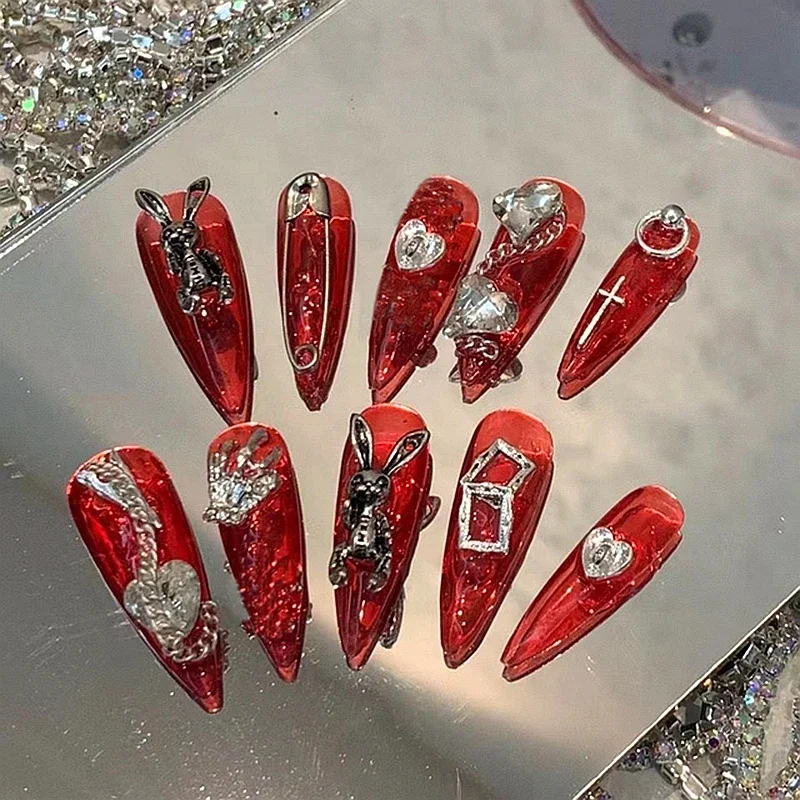 prego-falso-vermelho-com-design-de-coelho-punk-feito-a-mao-prensa-estetica-longa-em-unhas-y2k-strass-unhas-falsas-com-cola-pontas-de-caixao-reutilizaveis