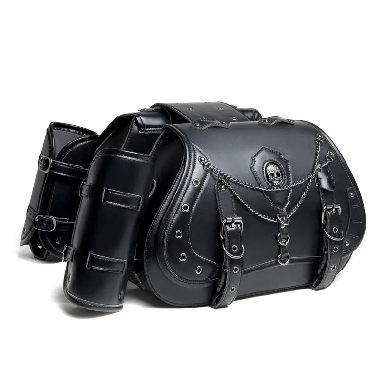 Ein Paar Motorrad-Satteltaschen im Punk-Stil für Cruiser, Formbeständige Motorradtaschen für Outdoor-Fahrten und Ausrüstung – Detail 10