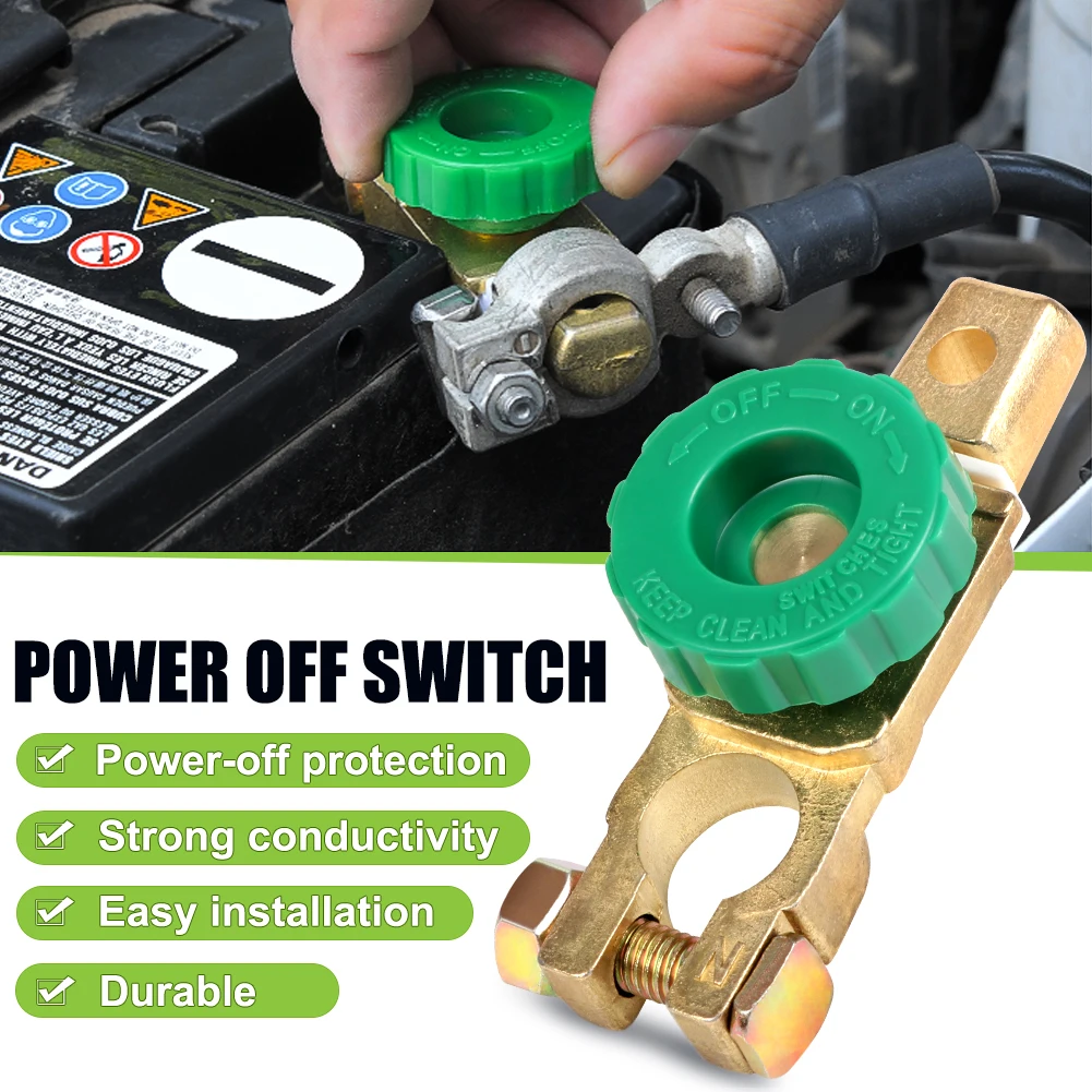 

Car Battery Switch Battery Cut-off Switch Protector Battery Leak-proof Disconnect Truck Auto Vehicle Parts Battery Terminal Link