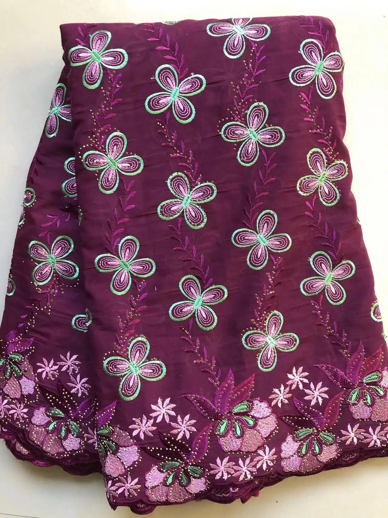 Latest Swiss Voile Lace Fabric 2024 High Quality Nigerian Women Party Embroidery African Lace Materials